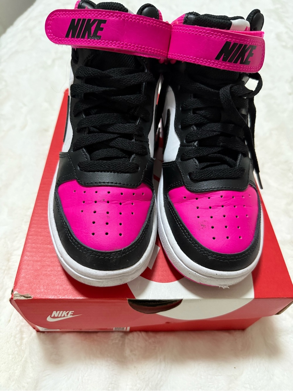 Nike Women's High-Top Sneakers — Black & Hot Pink